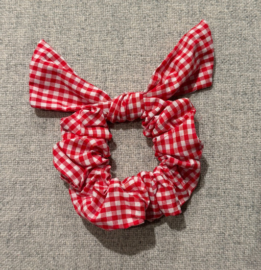 Milk & Soda Scrunchie mit Schleife "Rot kariert"