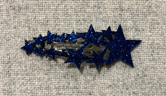 Milk & Soda Haarspange Groß mit Glitzer-Sternen "Blau"