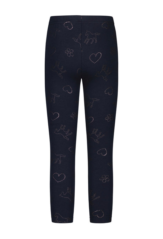 Salt & Pepper Thermo Leggings mit glitzerndem Print - Dark Blue