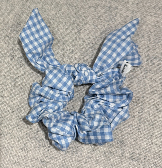 Milk & Soda Scrunchie mit Schleife "Hellblau kariert"