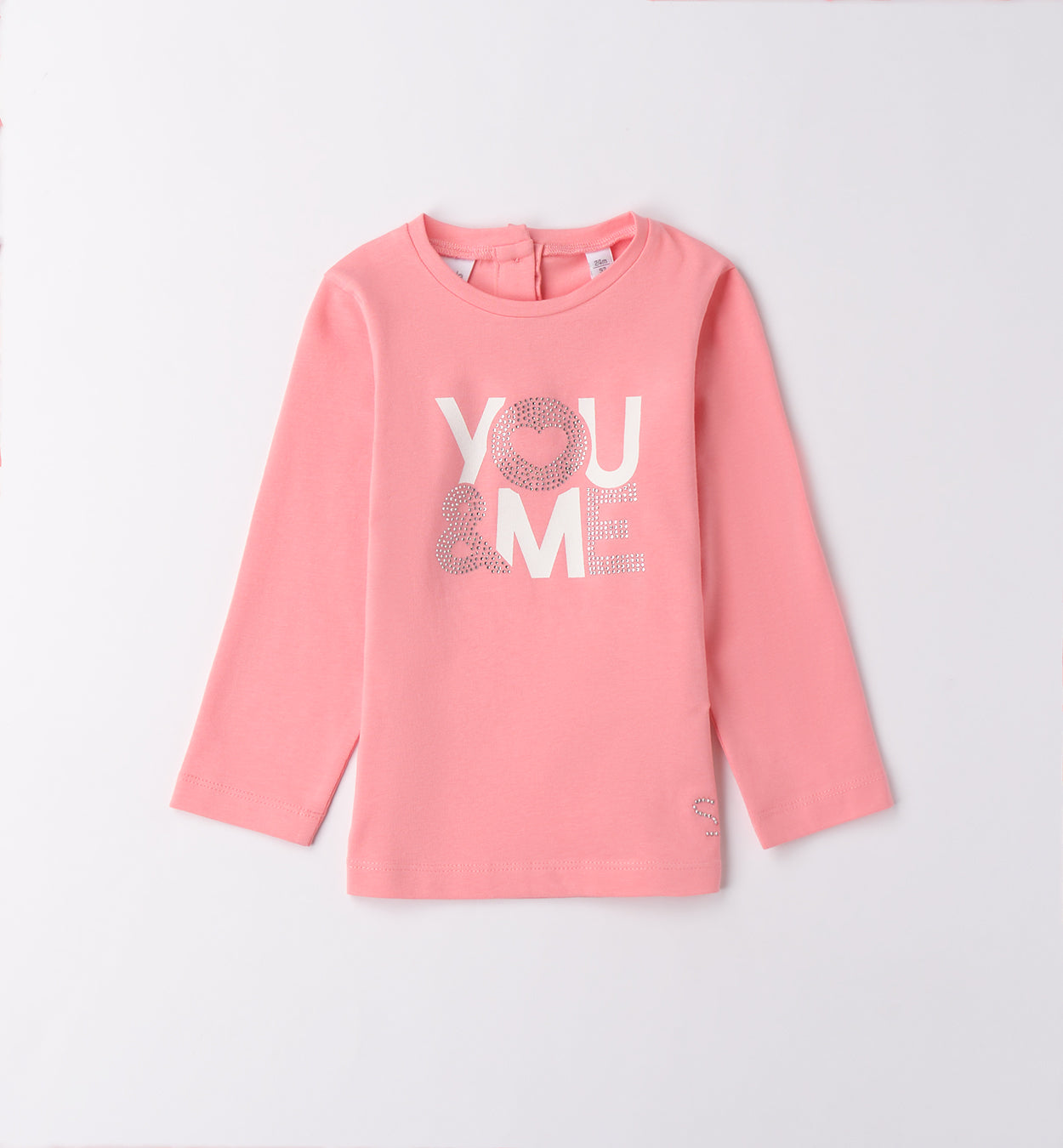 Sarabanda T-Shirt langarm mit Druck und Steinchen - Rosa