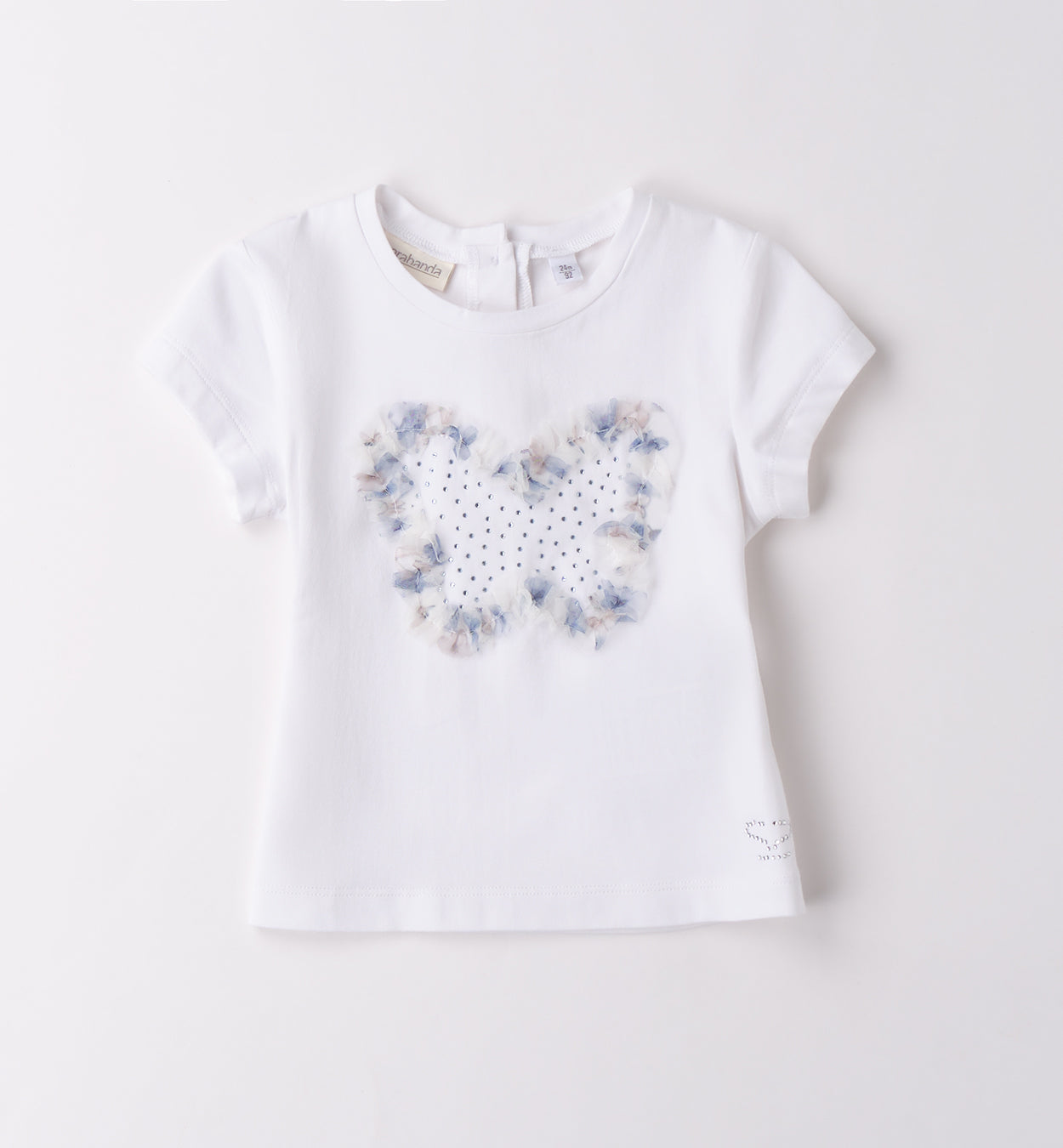 Sarabanda T-Shirt mit Verzierung und Steinchen - Weiss