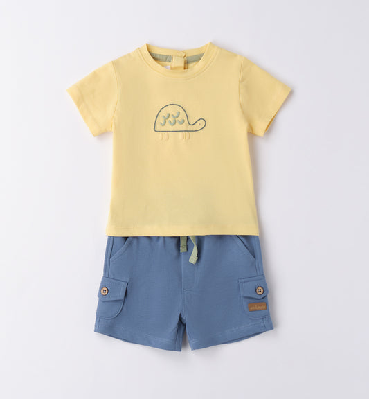 Minibanda Set aus T-Shirt und Shorts - Gelb Blau