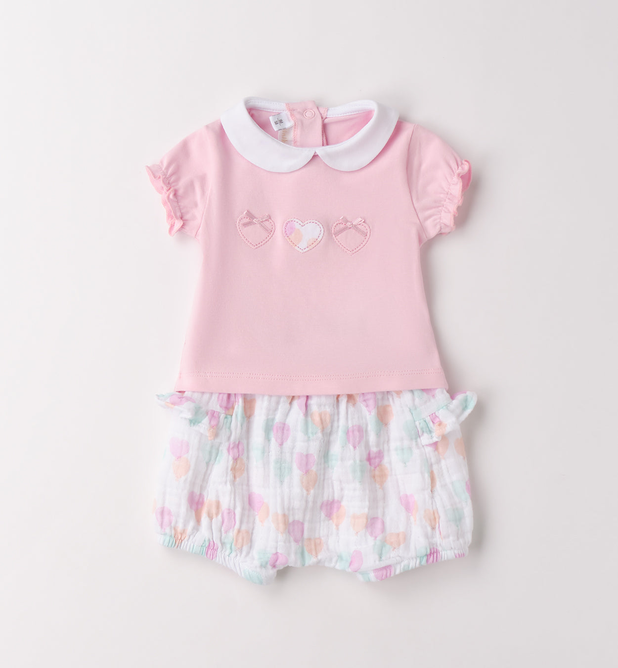 Minibanda Set aus T-Shirt und Shorts - gemustert Rosa
