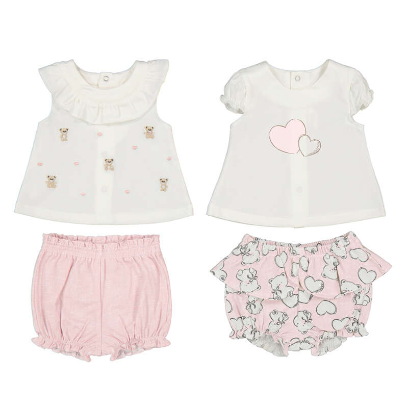 Mayoral Set 4-teilig mit Bärchen - Babyrosa