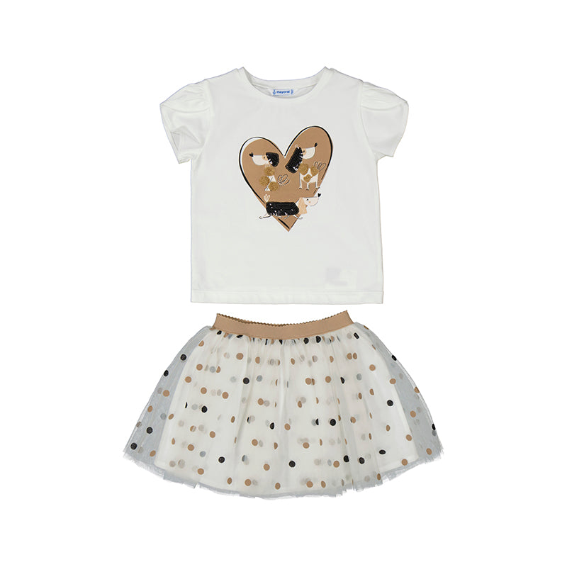 Mayoral "Set Tüllrock & Shirt" - Roh