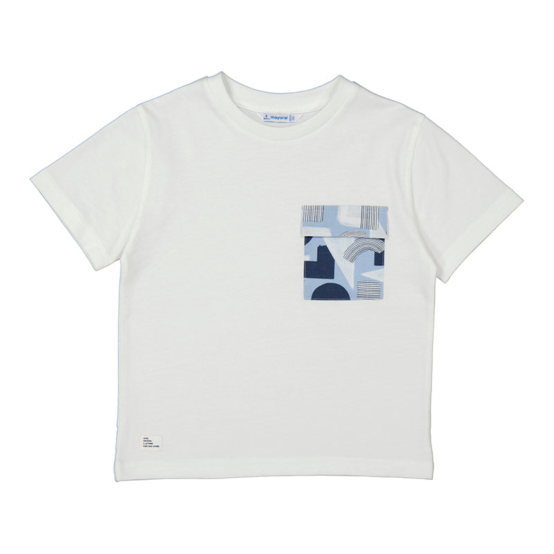 Mayoral "T-Shirt" mit aufgenähter Tasche - Weiss