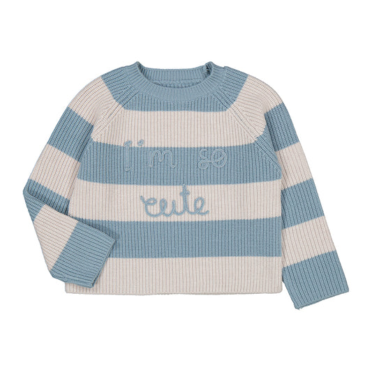 Mayoral "Strick Pullover" Blockstreifen Hellblau