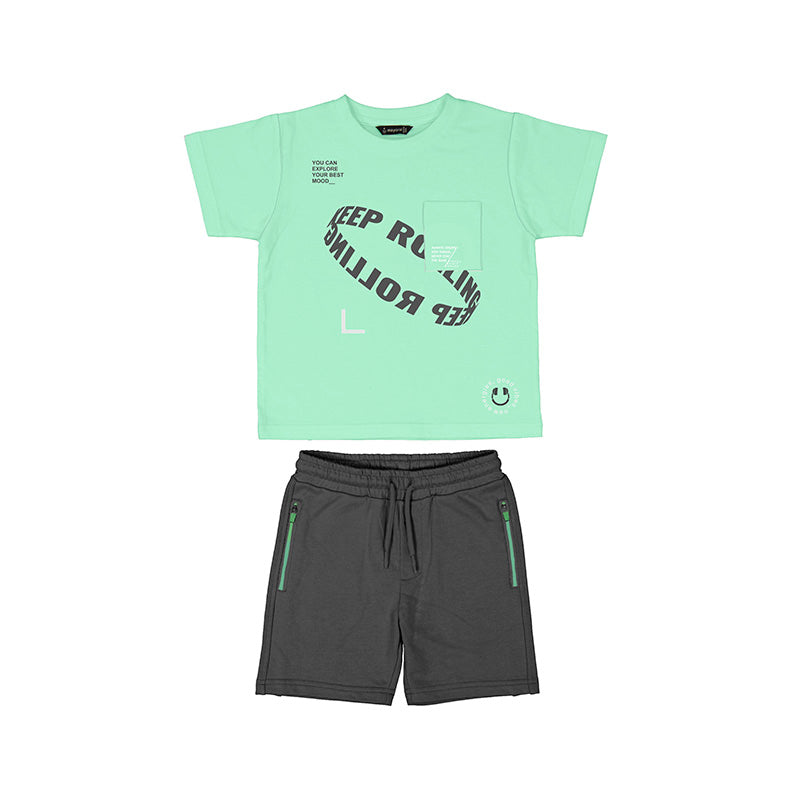 Mayoral "Set Keep Rolling T-Shirt & Shorts - Aquamarin