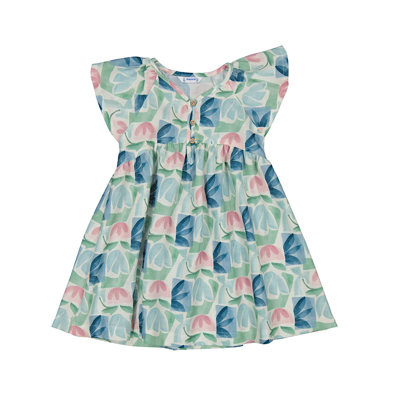 Mayoral "Kleid" mit allover Druck und Knopfleiste