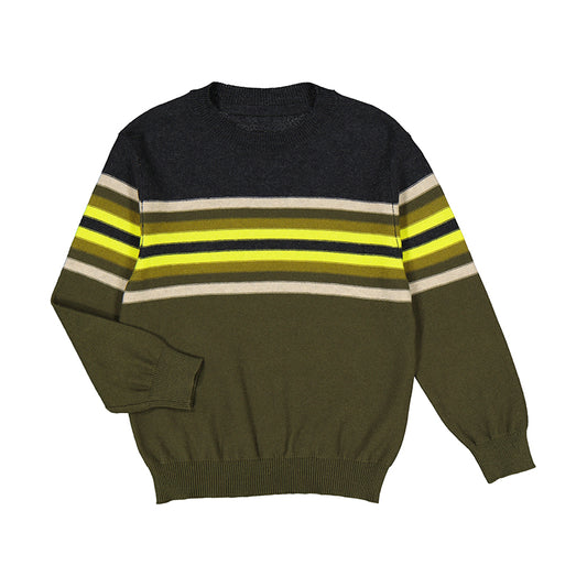 Mayoral "Pullover" Streifen Khaki/Gelb