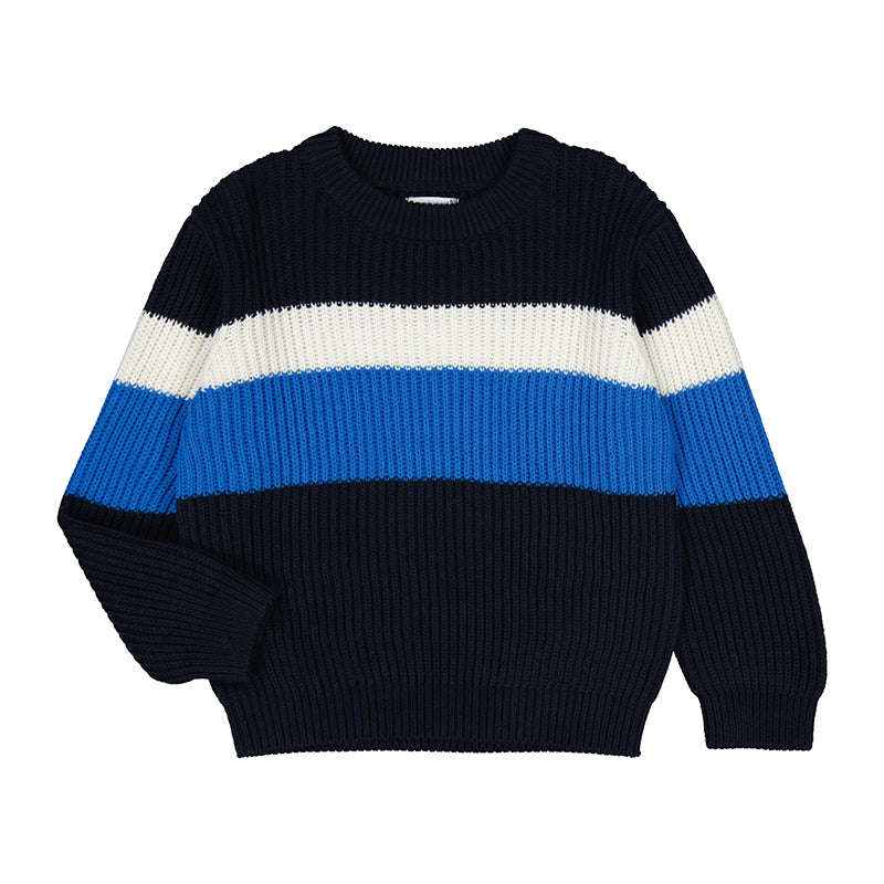 Mayoral "Pullover" Blockstreifen Blau/Weiss