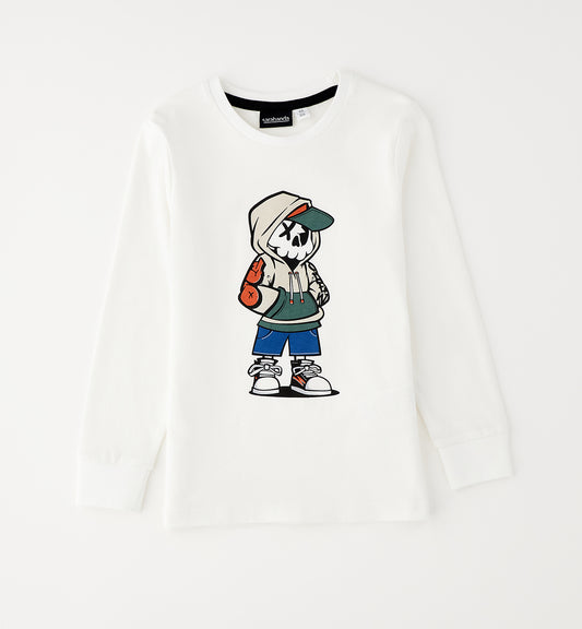Sarabanda T-Shirt langarm mit Druck - Weiß
