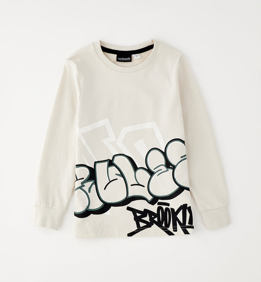 Sarabanda T-Shirt langarm mit Druck - Ecru