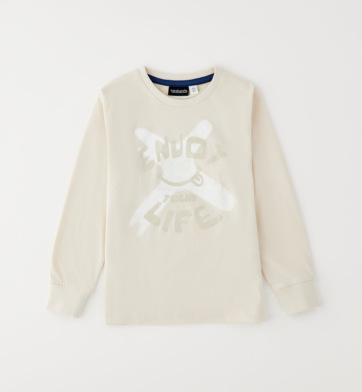 Sarabanda T-Shirt langarm mit Druck - Ecru