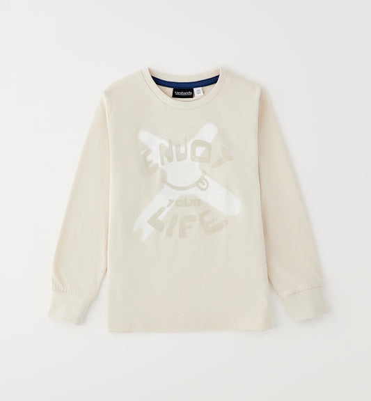 Sarabanda T-Shirt langarm mit Druck - Ecru
