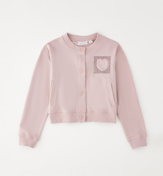 Sarabanda Sweatjacke mit Herz - Hellrosa