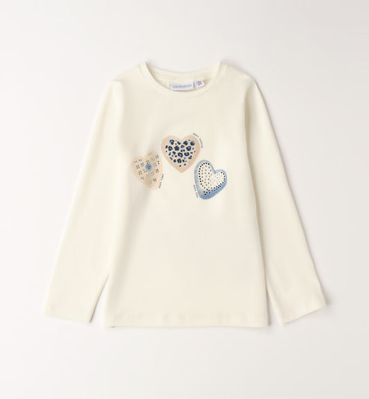 Sarabanda Langarmshirt mit Druck - Off White