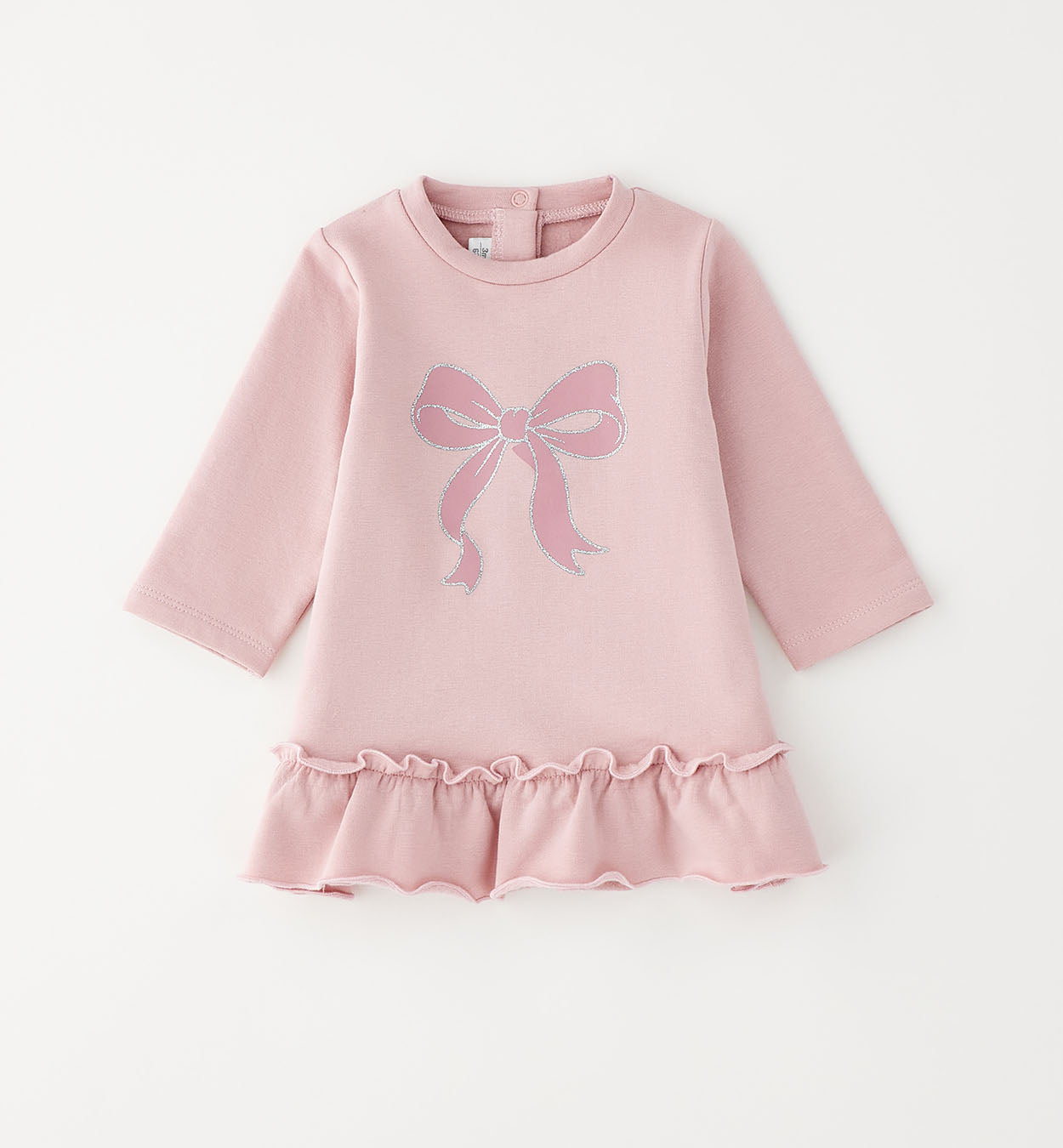 Minibanda Kleid mit Schleife und Volant - Rosa
