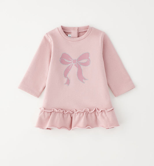 Minibanda Kleid mit Schleife und Volant - Rosa