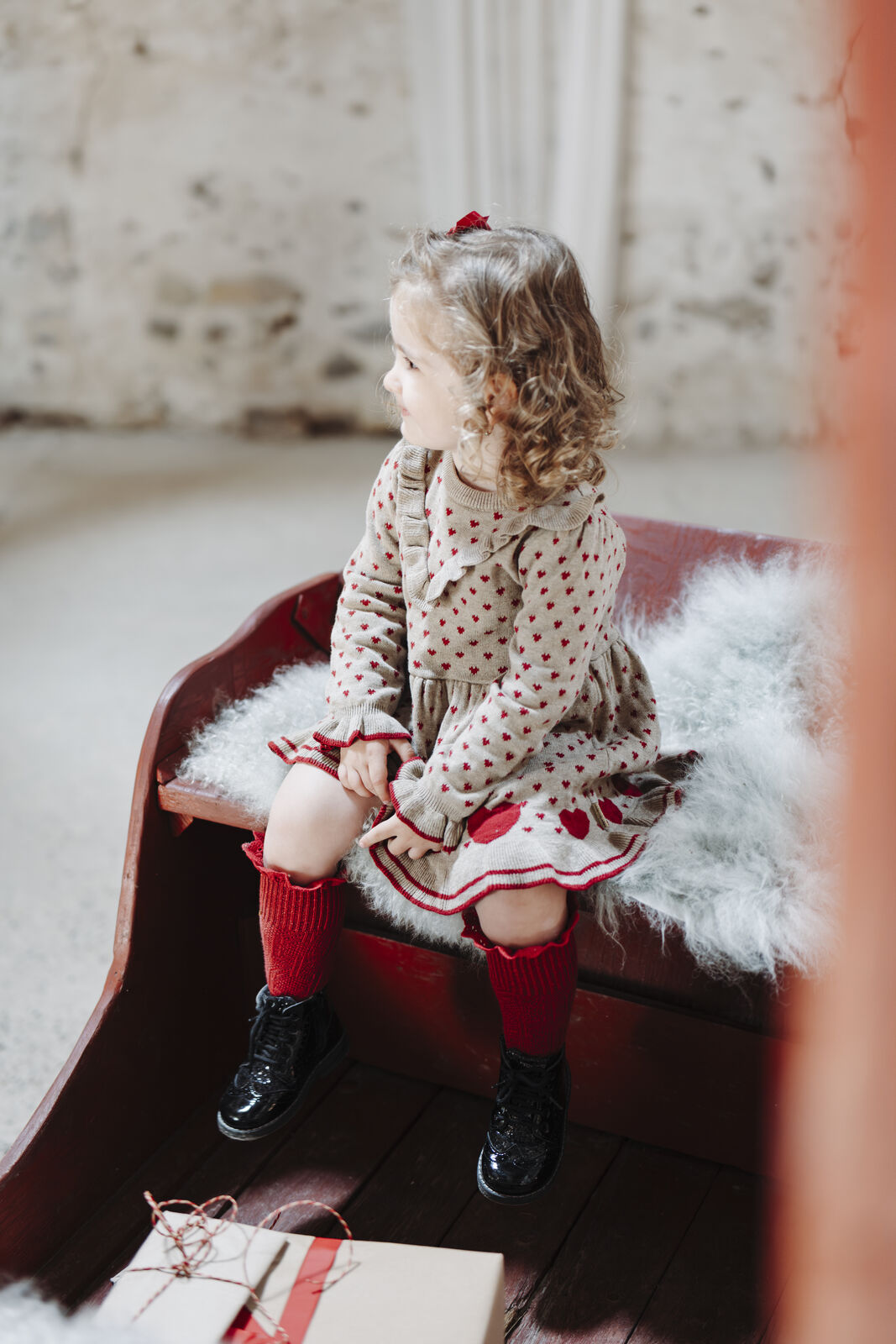 Hust & Claire "Socken" mit Rüsche - Teaberry