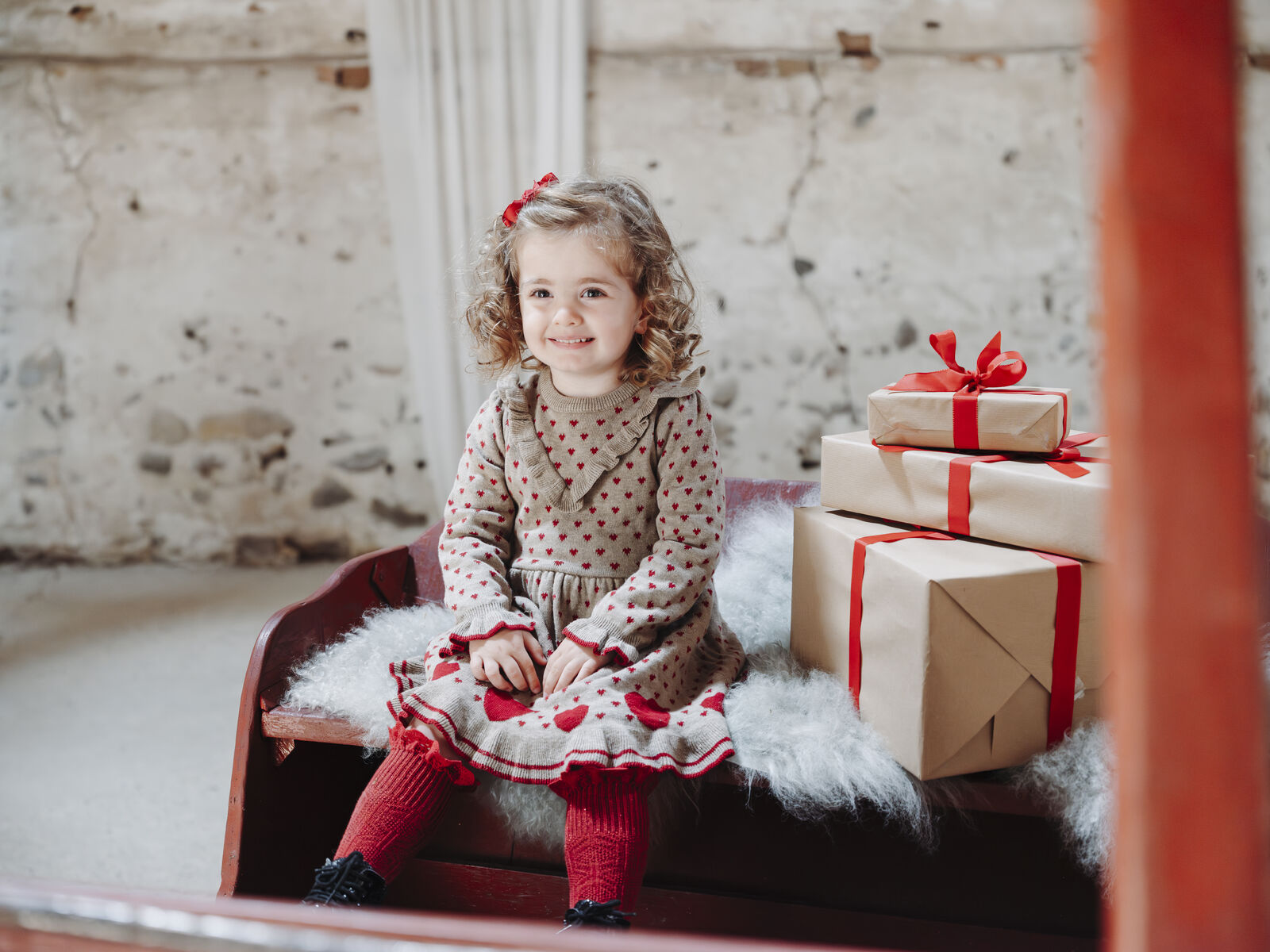 Hust & Claire "Socken" mit Rüsche - Teaberry