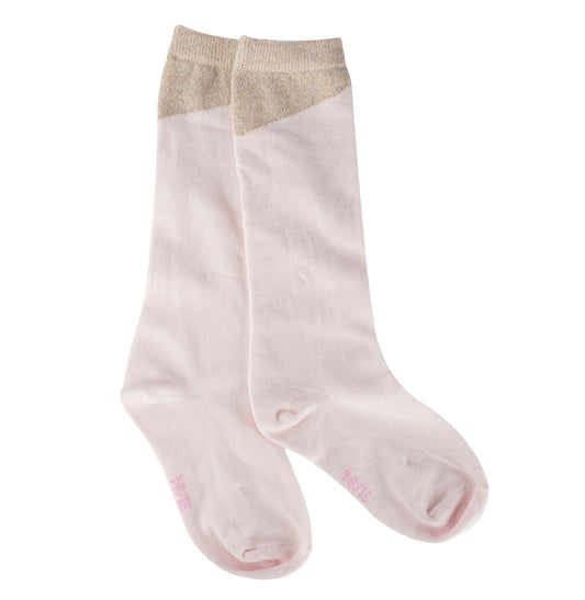 Someone Kniestrümpfe mit Glitzerbund - rosa