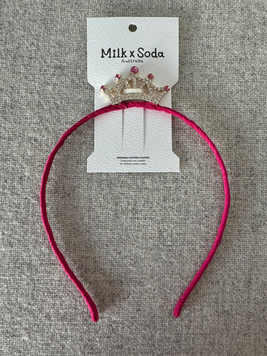 Milk & Soda Haarreif mit Krone (Pink)