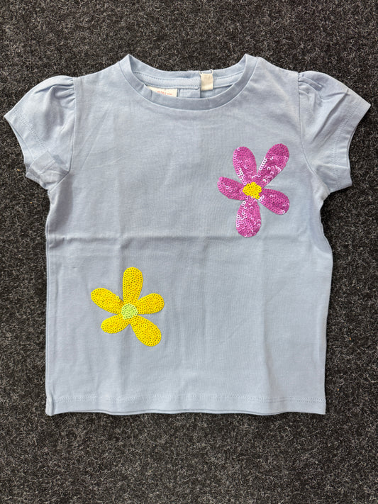 Mini Rebels T-Shirt mit Pailletten Druck - Blau