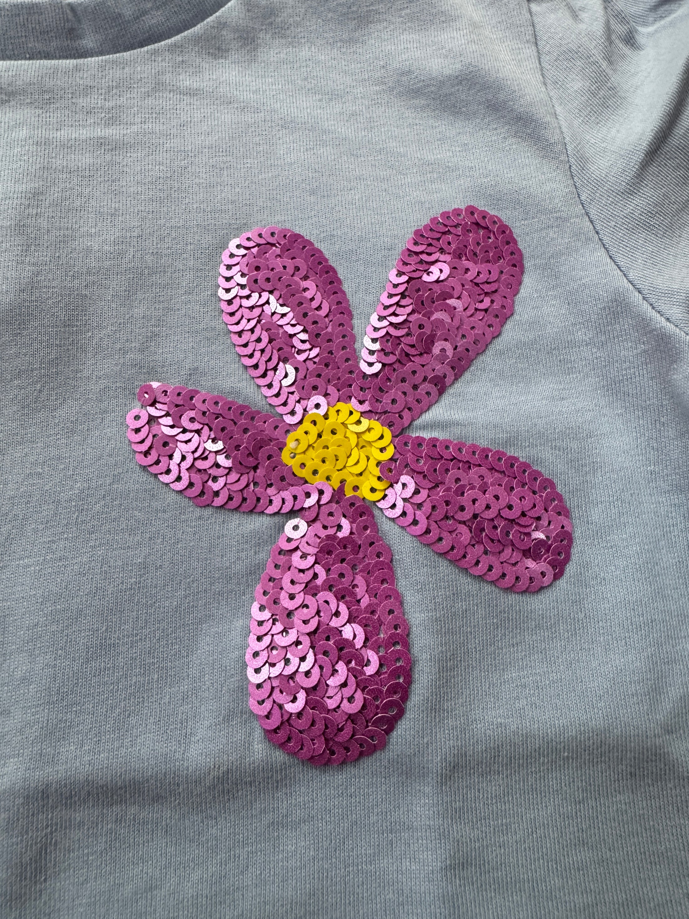 Mini Rebels T-Shirt mit Pailletten Druck - Blau