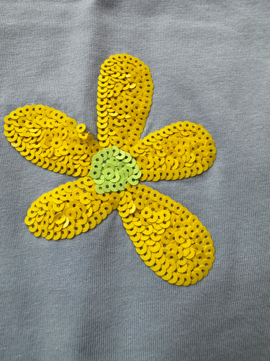 Mini Rebels T-Shirt mit Pailletten Druck - Blau