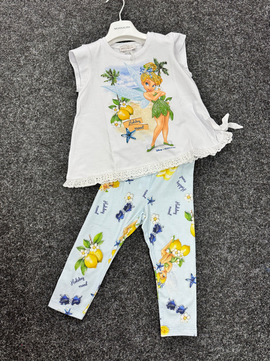 Monnalisa Mädchen Set 2-teilig - Tinkerbell  Blau