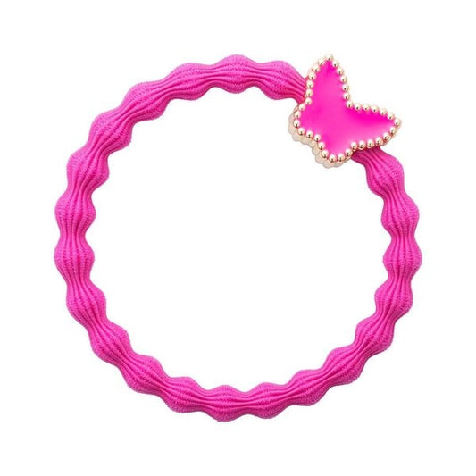 byEloise Haargummi/Armband Schmetterling Pink