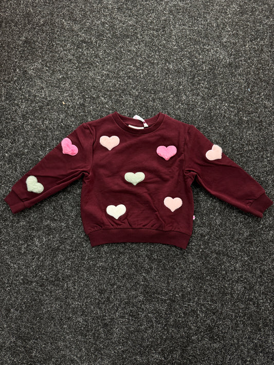 Someone Sweatshirt mit Herzchen - Dark Bordeaux