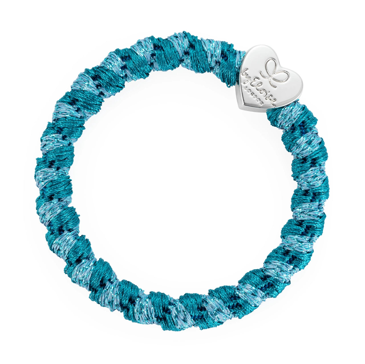 byEloise "Haargummi" Woven Silbernes Herz - Mosaic Blau