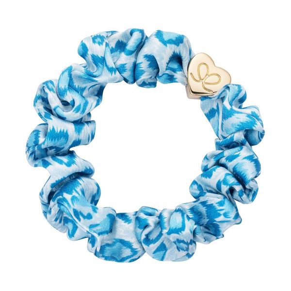 byEloise Scrunchie Goldenes Herz - Blau Leopard