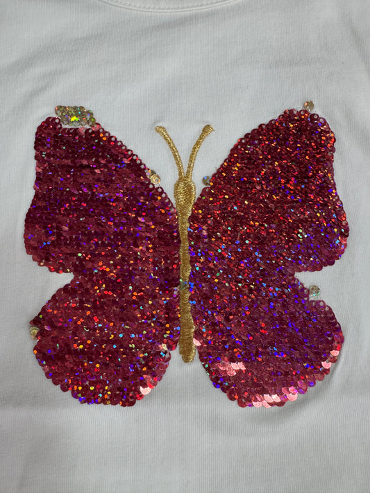 Someone T-Shirt mit Schmetterling Applikation - Ecru