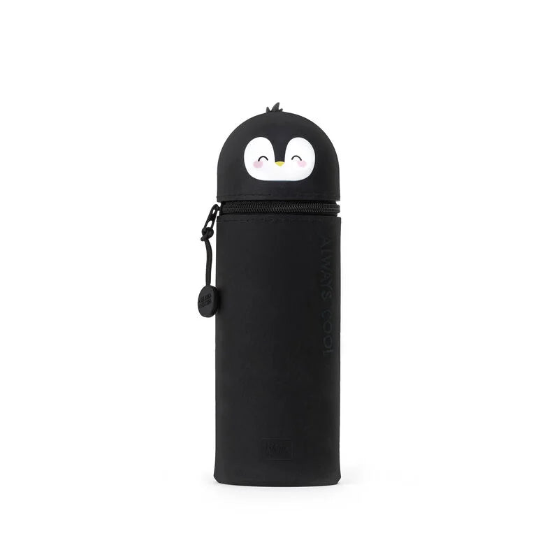 2-in-1-Federmäppchen aus Silikon Kawaii - Pinguin