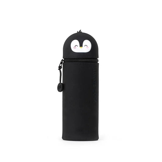 2-in-1-Federmäppchen aus Silikon Kawaii - Pinguin
