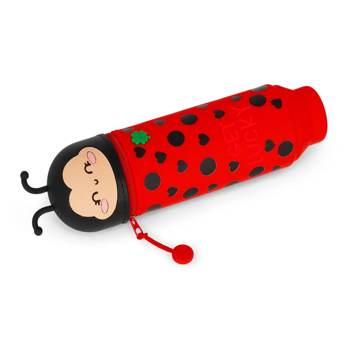 Legami Kawaii 2-in-1-Federmäppchen aus Silikon Ladybug „Get Lucky“