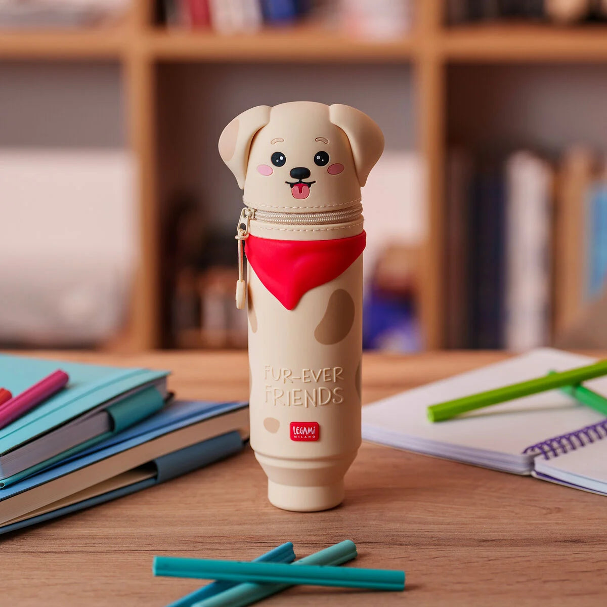 Legami 2-in-1-Federmäppchen aus weichem Silikon - Kawaii - Golden