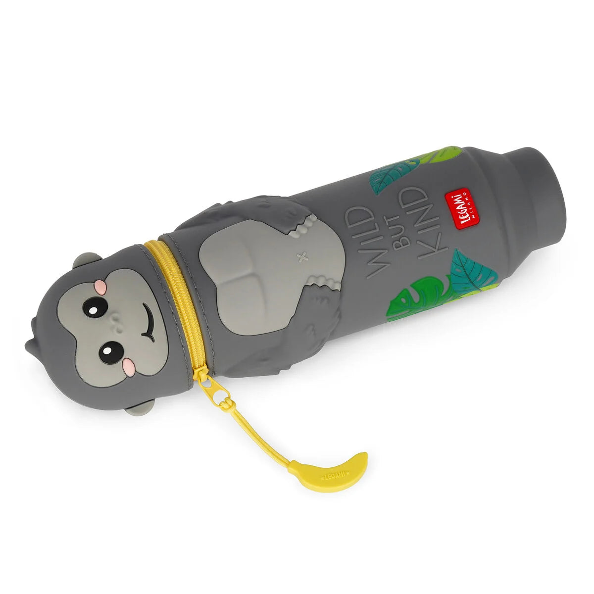 Legami 2-in-1-Federmäppchen aus Silikon Gorilla „Wild but Kind“ - Kawaii
