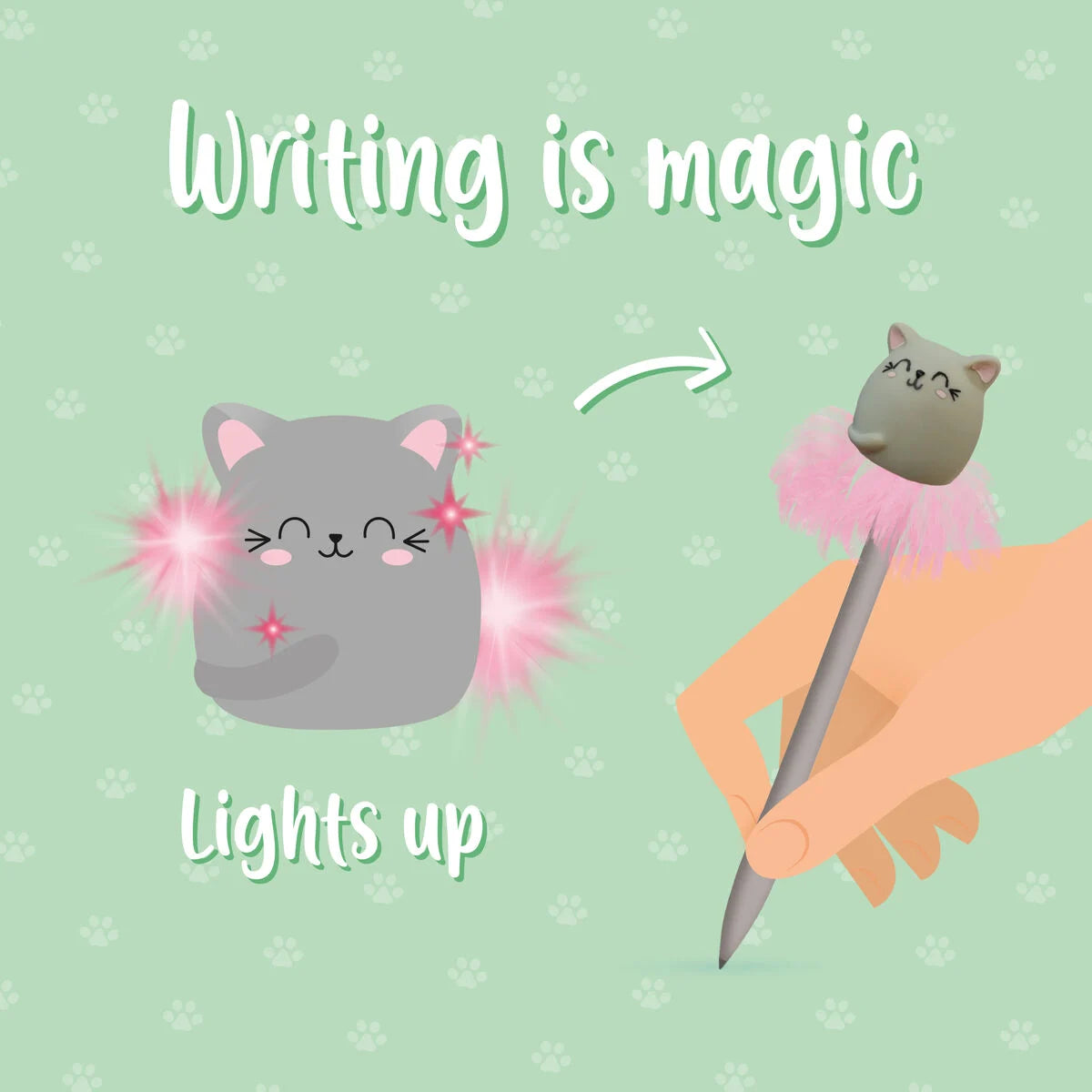 Leuchtender Kugelschreiber - Kitty - Writing is Magic