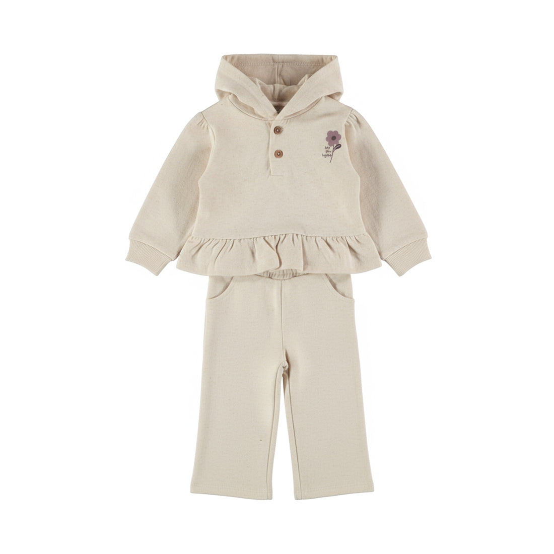 Dirkje Mädchen Set 2-teilig mit Volant - Beige