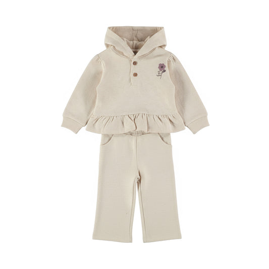 Dirkje Mädchen Set 2-teilig mit Volant - Beige