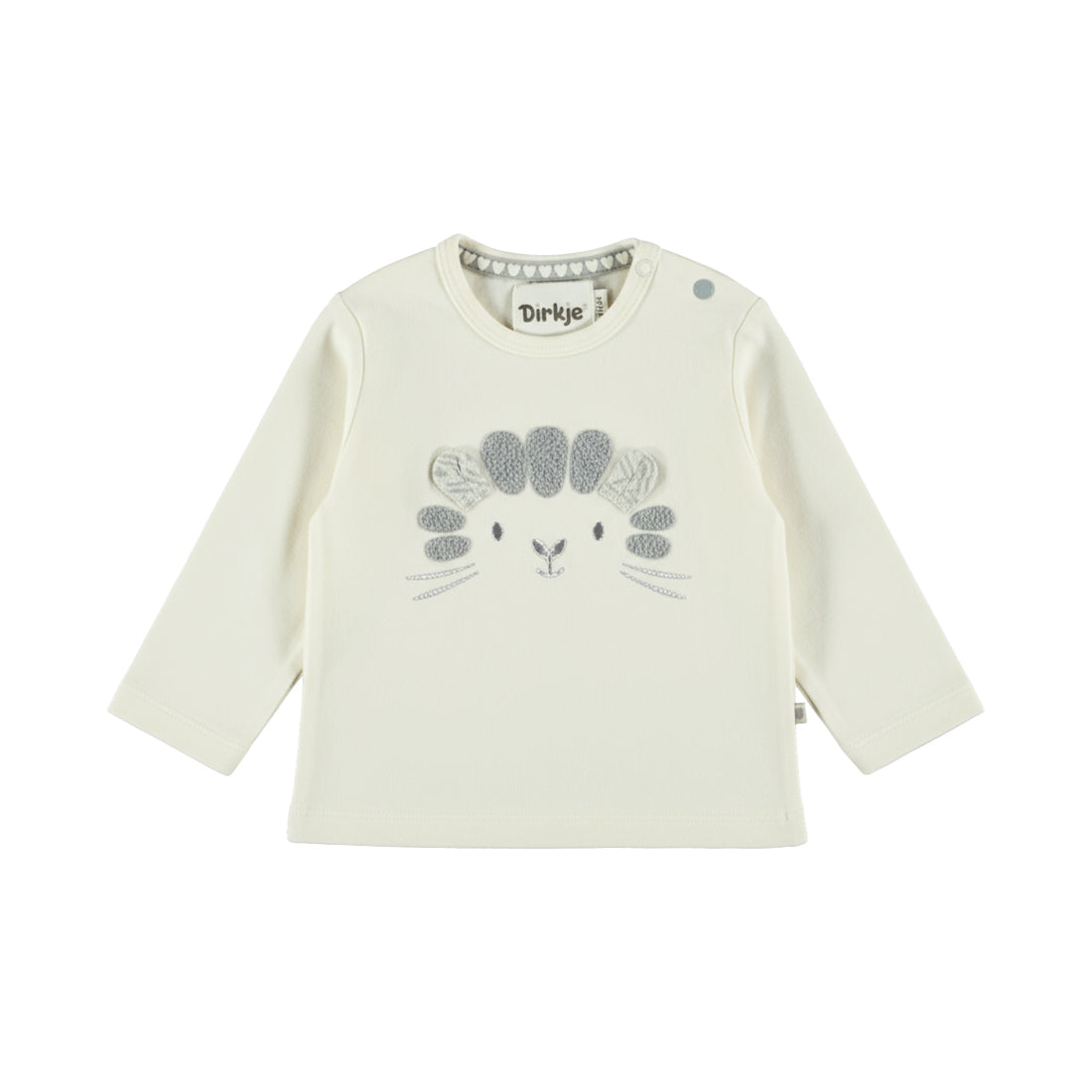 Dirkje T-Shirt langarm mit Druck - Antique White