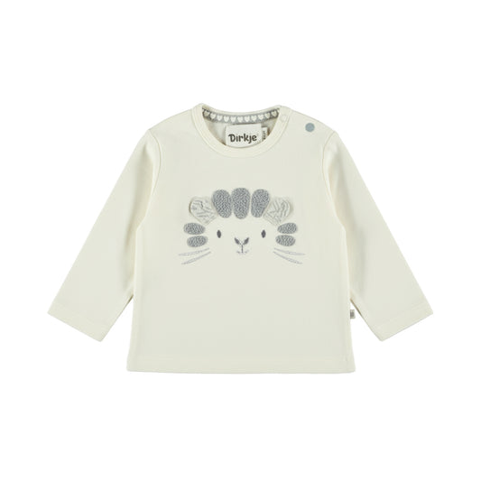 Dirkje T-Shirt langarm mit Druck - Antique White