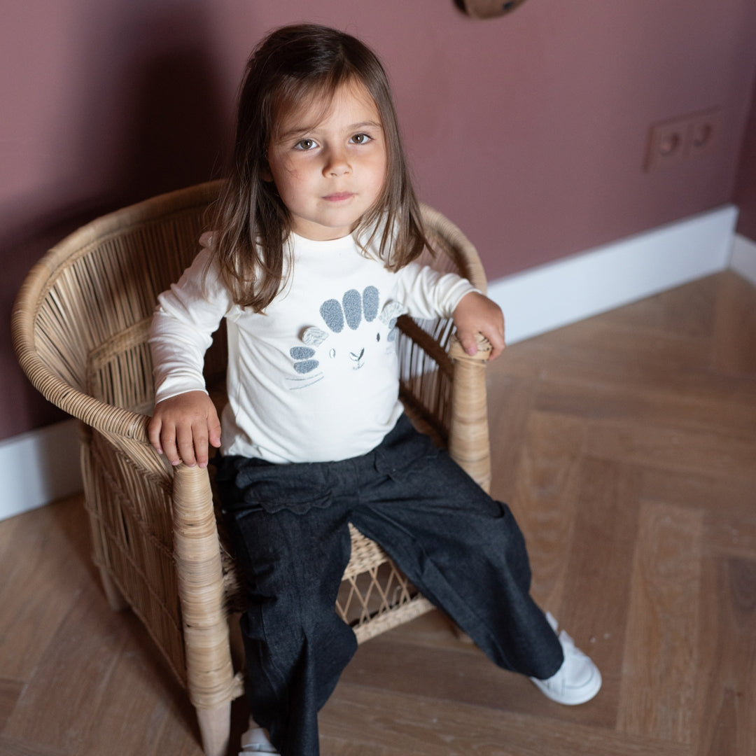 Dirkje T-Shirt langarm mit Druck - Antique White