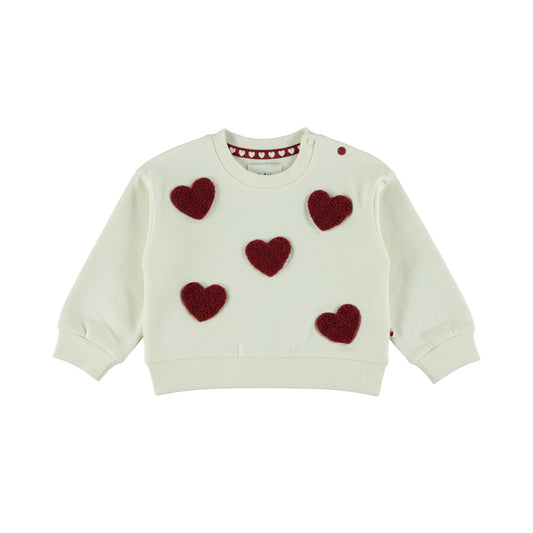 Dirkje Sweatshirt mit Herzchen - Antique White