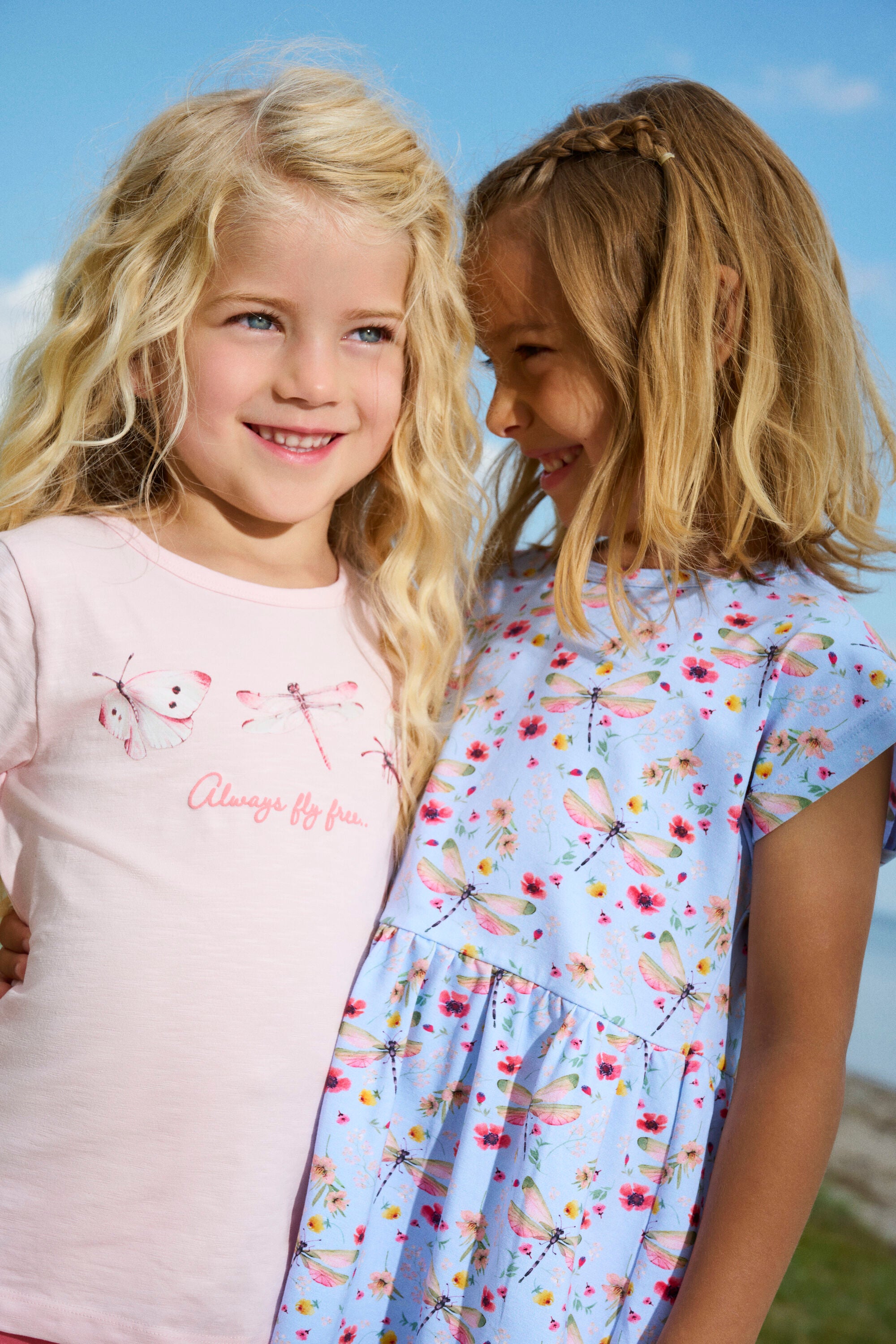 Minymo "T-Shirt" mit Schmetterlings-Druck - Rosen Quartz